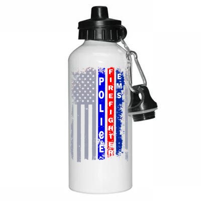 Police Firefighter EMS American Flag Aluminum Water Bottle