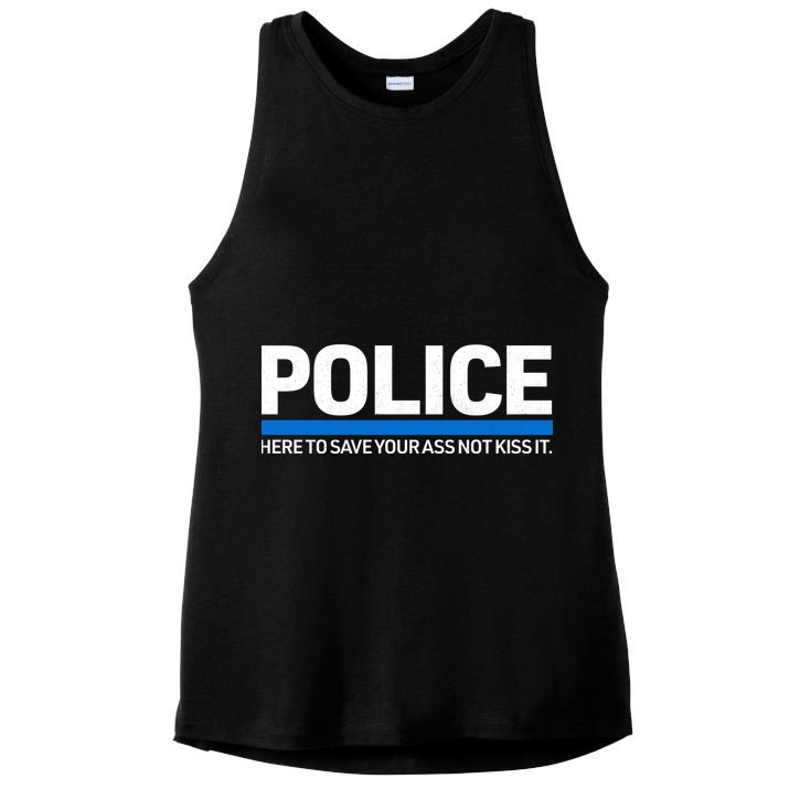 Police Here to Save Lives Ladies PosiCharge Tri-Blend Wicking Tank