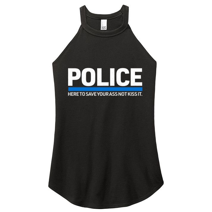 Police Here to Save Lives Women's Perfect Tri Rocker Tank