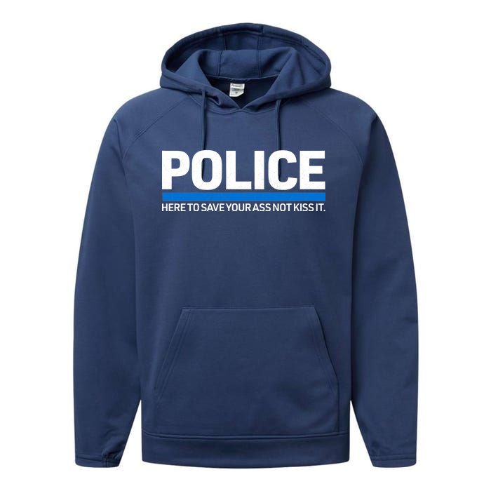 Police Here to Save Lives Performance Fleece Hoodie