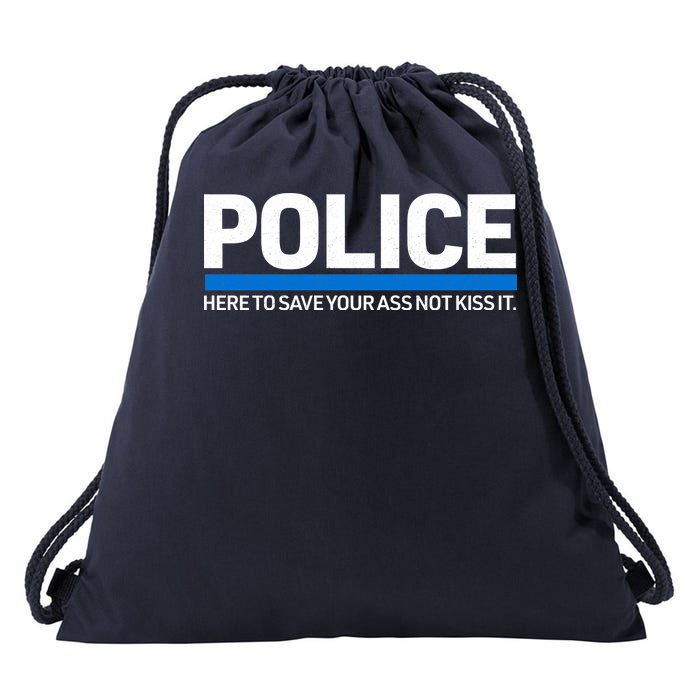 Police Here to Save Lives Drawstring Bag