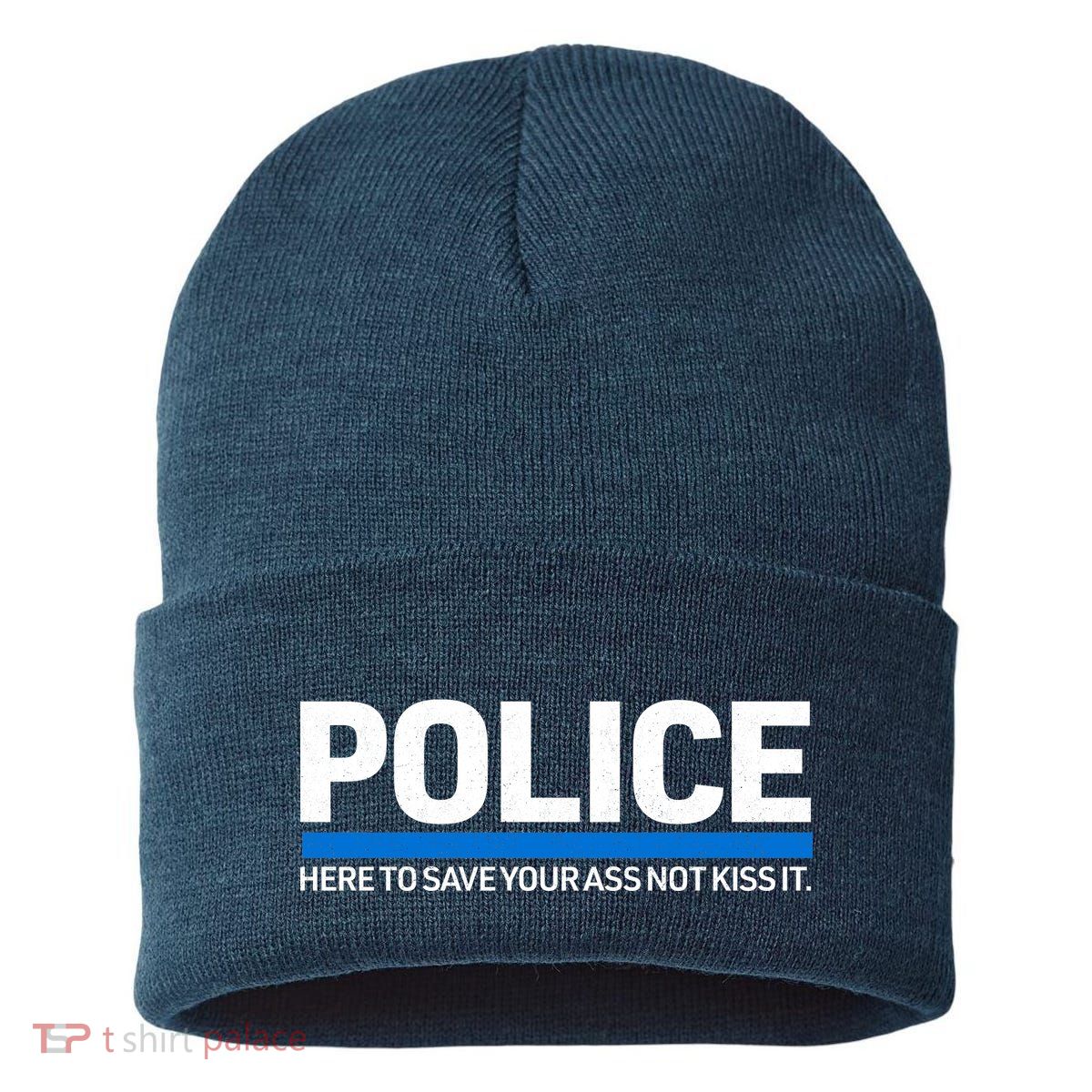 Police Here to Save Lives Sustainable Knit Beanie