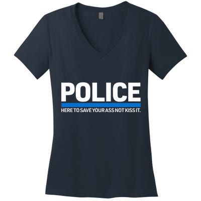 Police Here to Save Lives Women's V-Neck T-Shirt