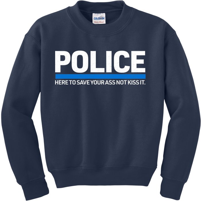 Police Here to Save Lives Kids Sweatshirt