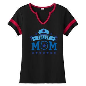 Police Mom Ladies Halftime Notch Neck Tee