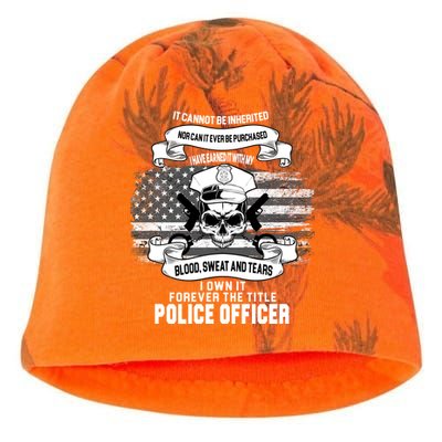 Police Officer Earned It Sweat Blood Tears Kati - Camo Knit Beanie