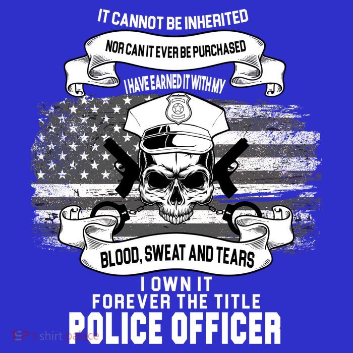 Police Officer Earned It Sweat Blood Tears Apron