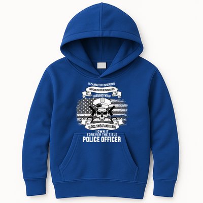 Police Officer Earned It Sweat Blood Tears Kids Hoodie