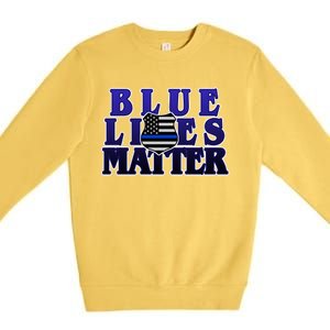 Police Shield Blue Lives Matter Premium Crewneck Sweatshirt