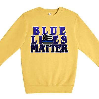 Police Shield Blue Lives Matter Premium Crewneck Sweatshirt