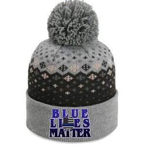 Police Shield Blue Lives Matter The Baniff Cuffed Pom Beanie