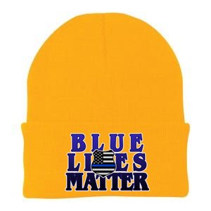 Police Shield Blue Lives Matter Knit Cap Winter Beanie