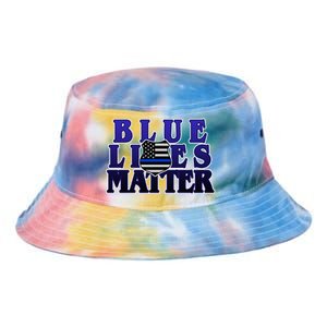 Police Shield Blue Lives Matter Tie Dye Newport Bucket Hat