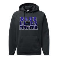 Police Shield Blue Lives Matter Performance Fleece Hoodie