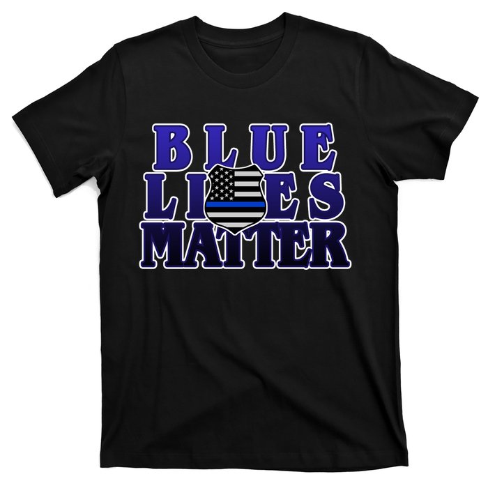 Police Shield Blue Lives Matter T-Shirt