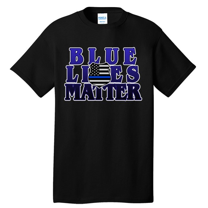 Police Shield Blue Lives Matter Tall T-Shirt