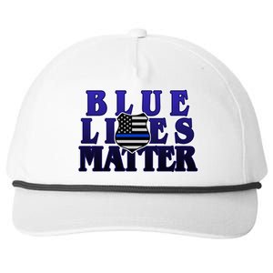 Police Shield Blue Lives Matter Snapback Five-Panel Rope Hat