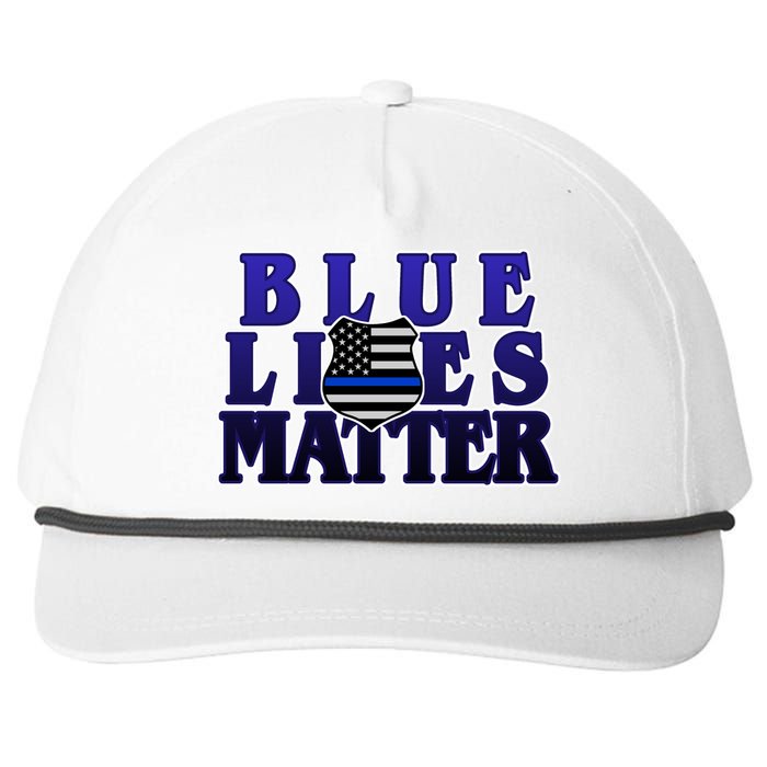 Police Shield Blue Lives Matter Snapback Five-Panel Rope Hat