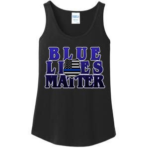 Police Shield Blue Lives Matter Ladies Essential Tank