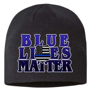 Police Shield Blue Lives Matter Sustainable Beanie