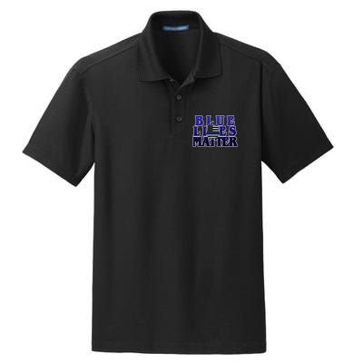 Police Shield Blue Lives Matter Dry Zone Grid Polo