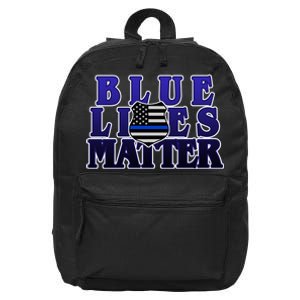 Police Shield Blue Lives Matter 16 in Basic Backpack