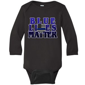 Police Shield Blue Lives Matter Baby Long Sleeve Bodysuit