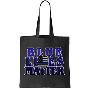 Police Shield Blue Lives Matter Tote Bag