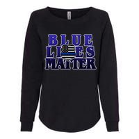 Police Shield Blue Lives Matter Womens California Wash Sweatshirt