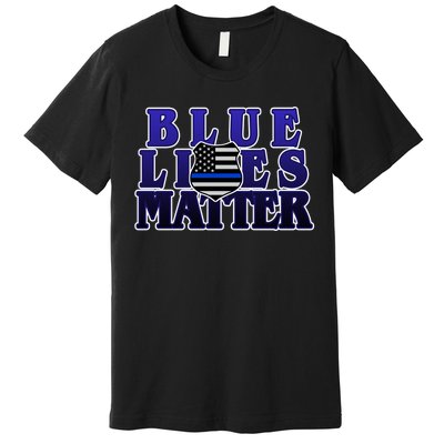 Police Shield Blue Lives Matter Premium T-Shirt