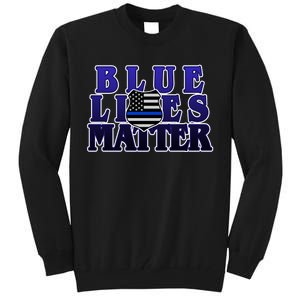 Police Shield Blue Lives Matter Tall Sweatshirt