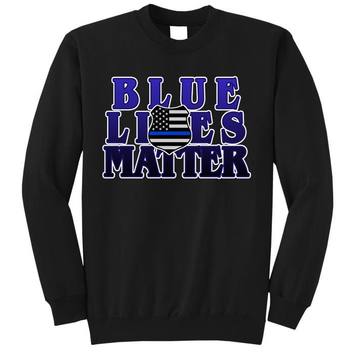 Police Shield Blue Lives Matter Tall Sweatshirt