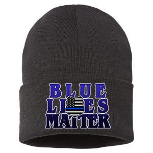 Police Shield Blue Lives Matter Sustainable Knit Beanie