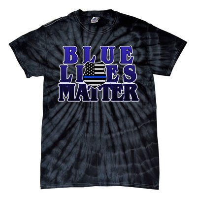 Police Shield Blue Lives Matter Tie-Dye T-Shirt