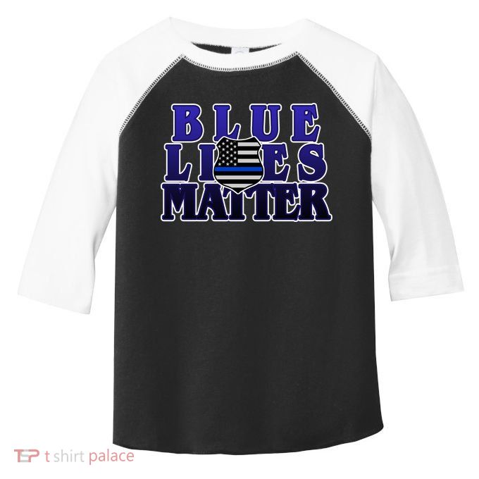 Police Shield Blue Lives Matter Toddler Fine Jersey T-Shirt