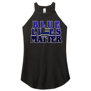 Police Shield Blue Lives Matter Women's Perfect Tri Rocker Tank