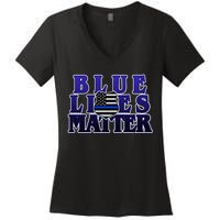 Police Shield Blue Lives Matter Women's V-Neck T-Shirt