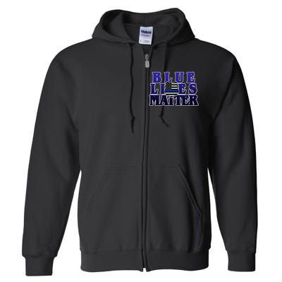 Police Shield Blue Lives Matter Full Zip Hoodie