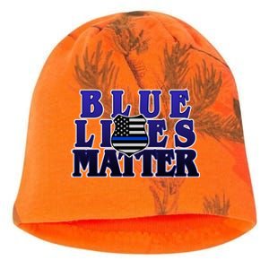 Police Shield Blue Lives Matter Kati - Camo Knit Beanie