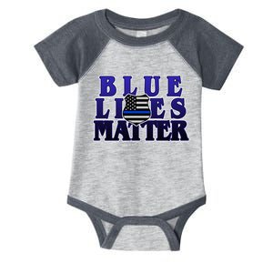 Police Shield Blue Lives Matter Infant Baby Jersey Bodysuit