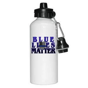 Police Shield Blue Lives Matter Aluminum Water Bottle