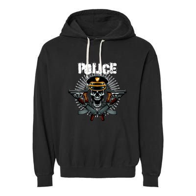 Police Skull Garment-Dyed Fleece Hoodie