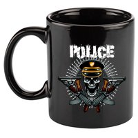 Police Skull 11oz C Handle Ceramic Mug