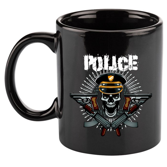 Police Skull 11oz C Handle Ceramic Mug