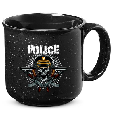 Police Skull 15oz Campfire Ceramic Mug