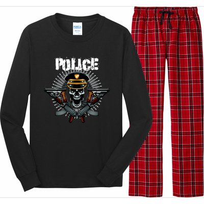 Police Skull Long Sleeve Pajama Set