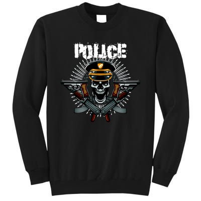 Police Skull Tall Sweatshirt