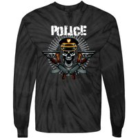 Police Skull Tie-Dye Long Sleeve Shirt