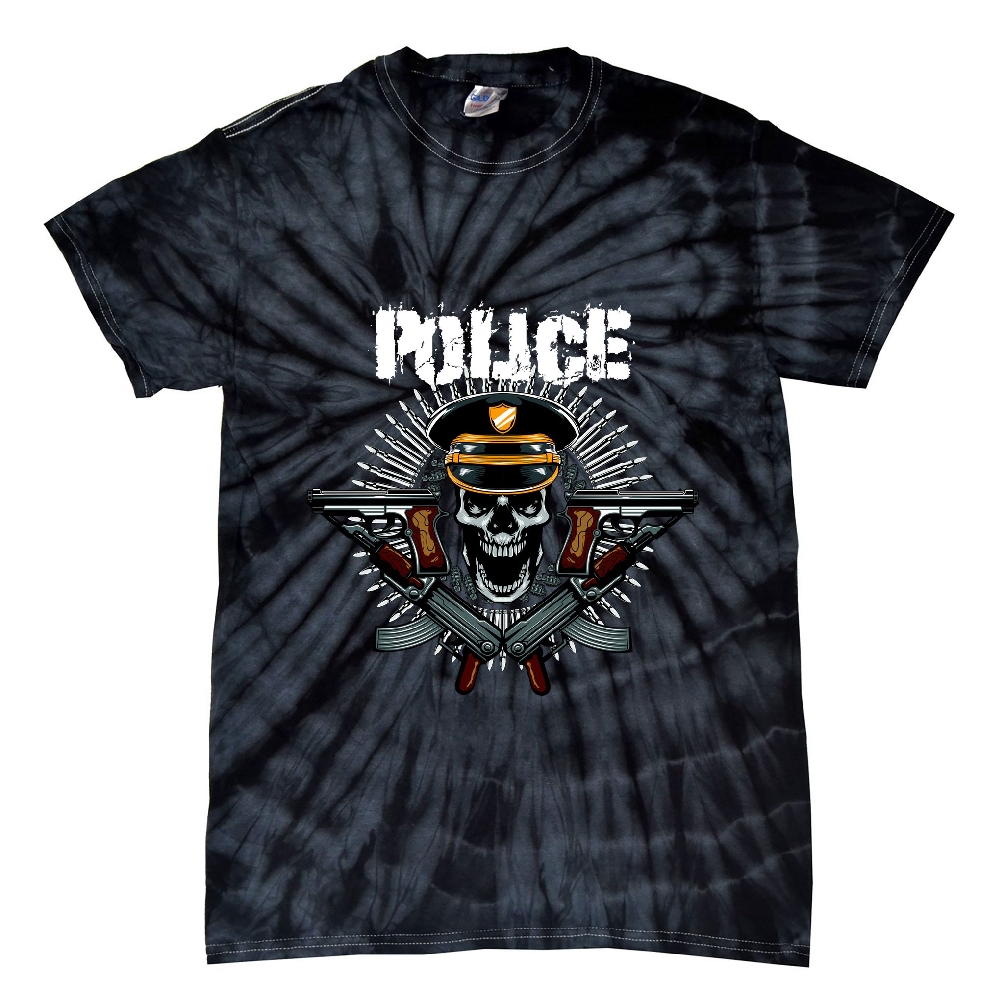 Police Skull Tie-Dye T-Shirt