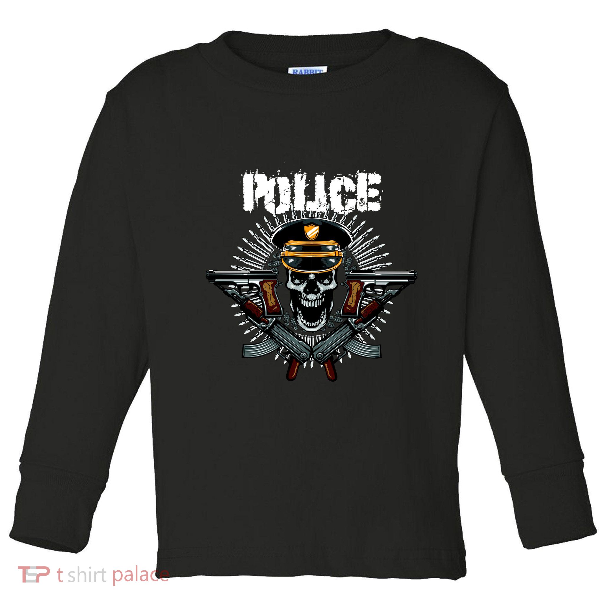 Police Skull Toddler Long Sleeve Shirt